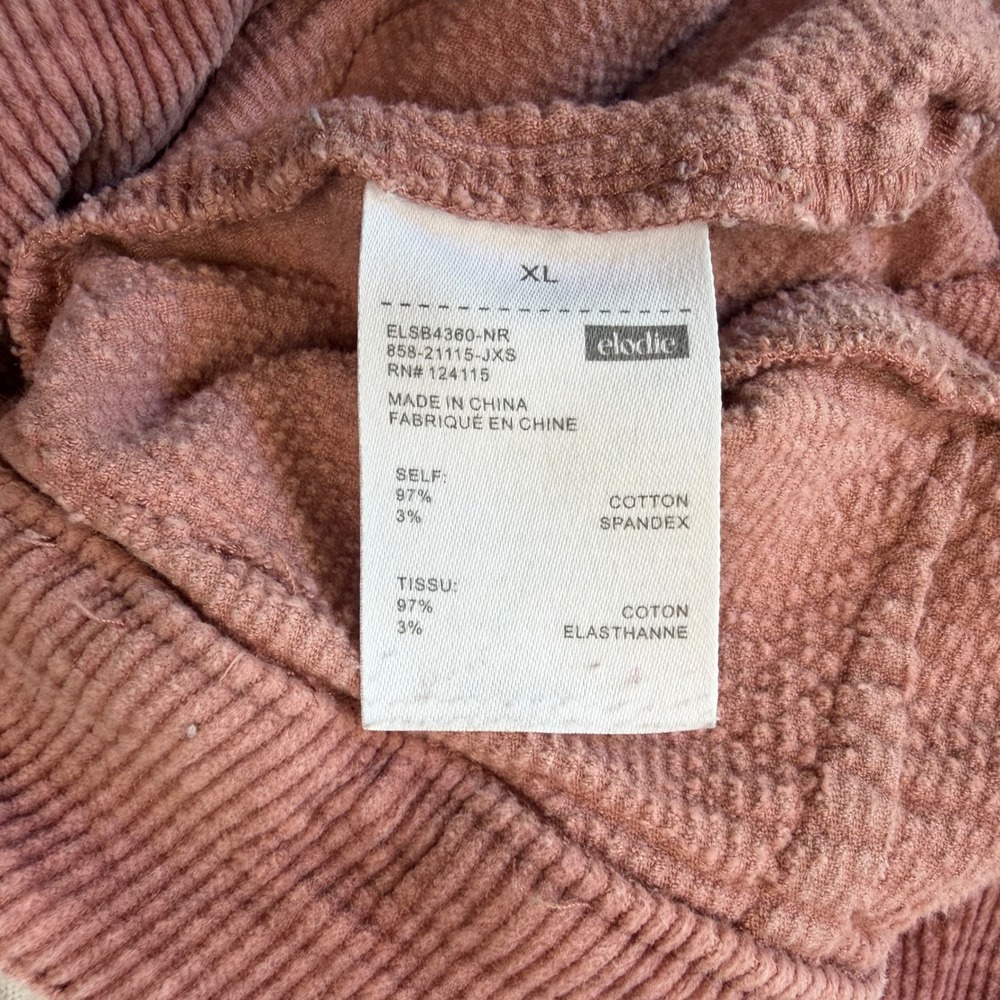 Elodie Womens XL Pink Corduroy Wide Leg Pleated Pants High Rise - Picture 8 of 8